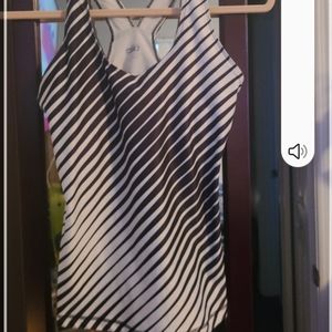 Nike black & white tank top with bra attached small